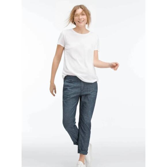 AG Adriano Goldschmied The Tristan Tailored Trouser Indigo Print Crop Ankle 28R - Picture 1 of 13